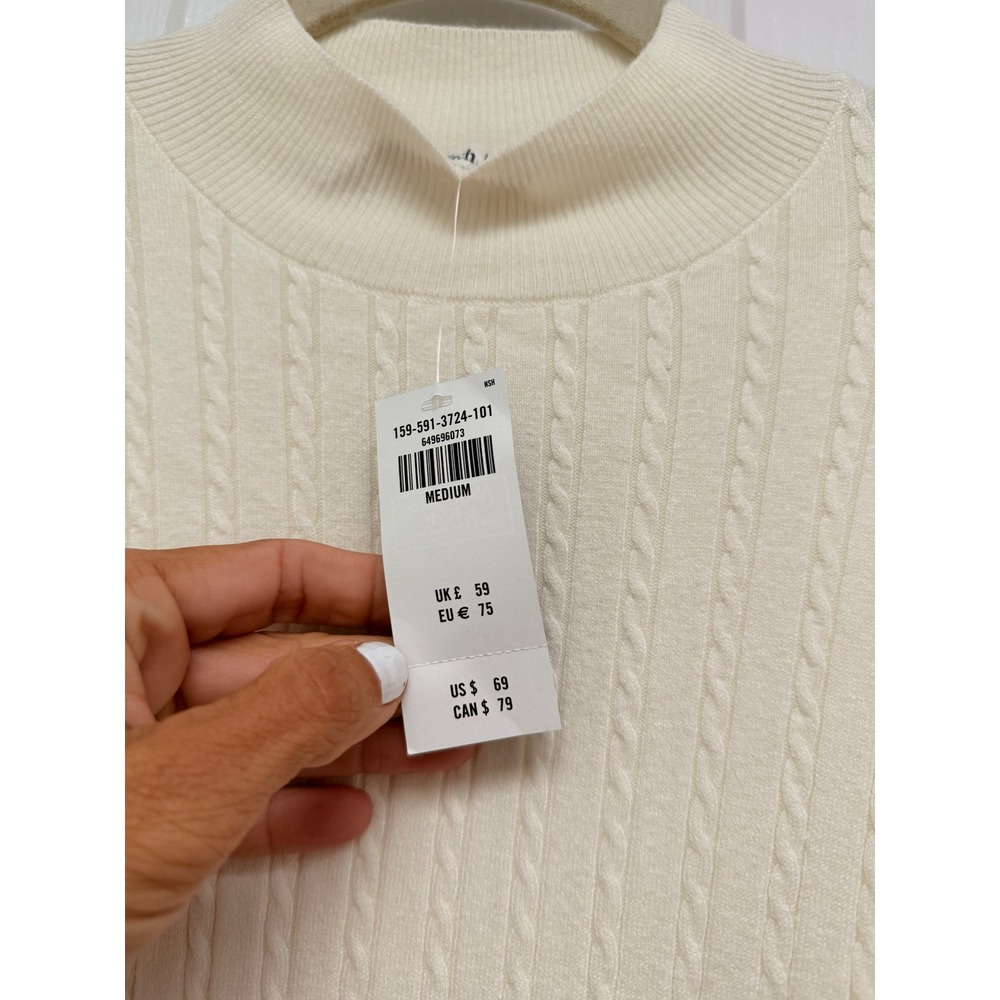 Abercrombie & Fitch Cream Cable Knit Long Sleeve Dress - Picture 4 of 5